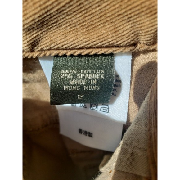 Eddie Bauer Pants Womens 2 Tan Vashion Fit Skimmer 100% Cotton Mid Rise Courdery - Picture 12 of 12